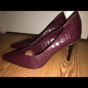 Red Croc Print Ralph Lauren Heels